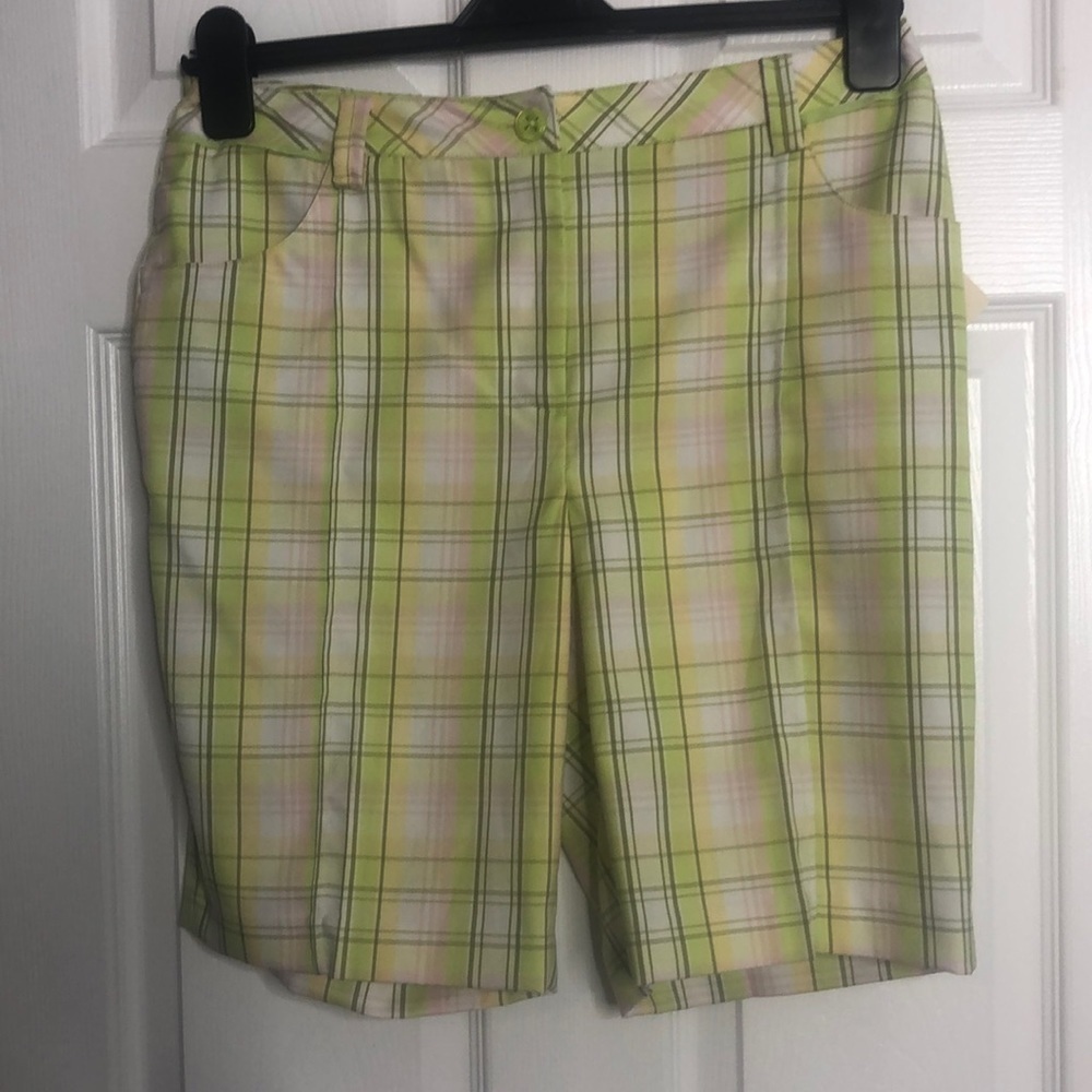 EP Pro Shorts Honeydew Multi Color Golf Shorts 8‎ New Tag